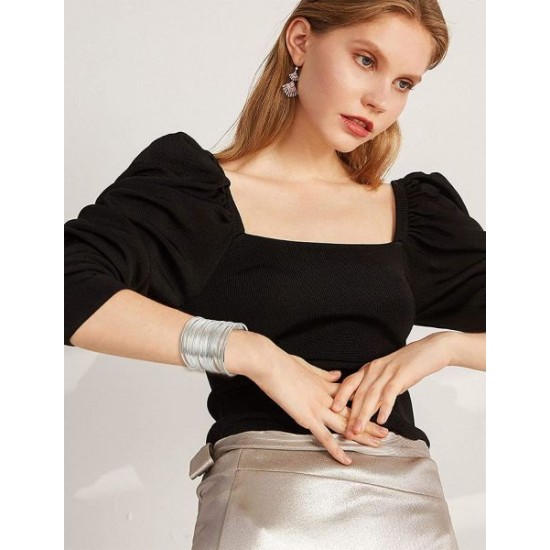 4pcs Wide Cuff Bangle Bracelet Set For Women Armband Polished Open Wristband Arm Bangle Jewellery Adjustable 4pcs Wide Cuff Bangle Bracelet Set For Women Armband Polished Open Wristband Arm Bangle Jewellery Adjustable